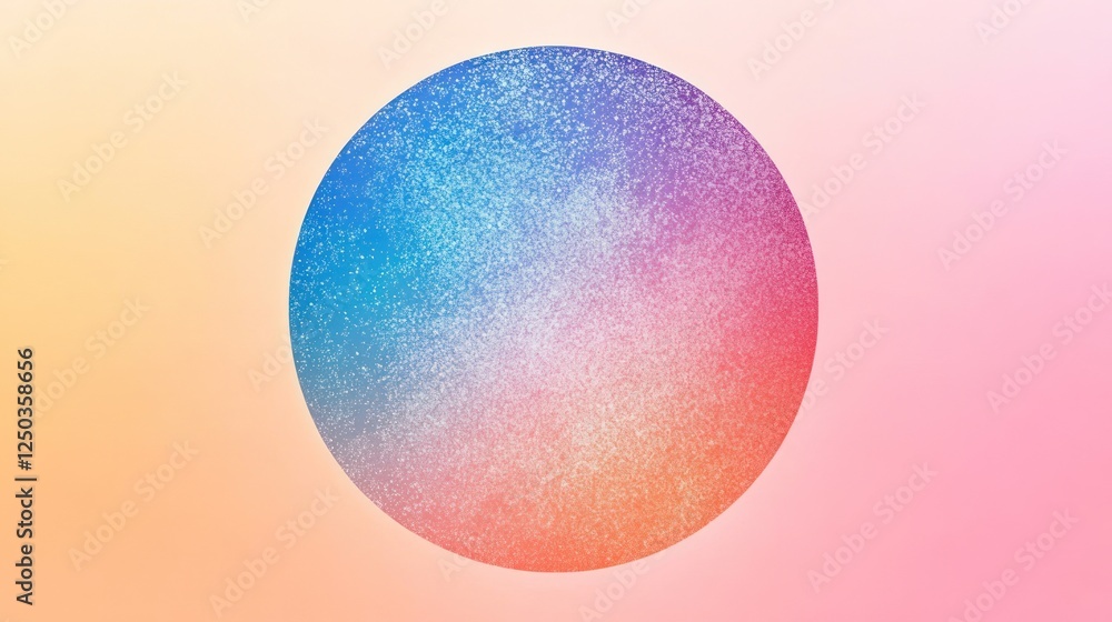 Poster abstract gradient circle with grainy texture on pastel background