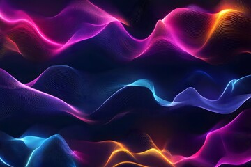 Fototapeta premium Mesmerizing Abstract Glowing Waves of Vibrant Digital Light and Energy