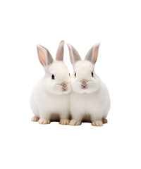 white rabbit on white background