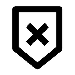 Fototapeta premium Shield with X - Simple Minimalist Icon