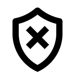 Obraz premium Shield with X - Simple Minimalist Icon