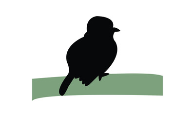 African broadbill bird Silhouette Design  And Vector Illustration. 