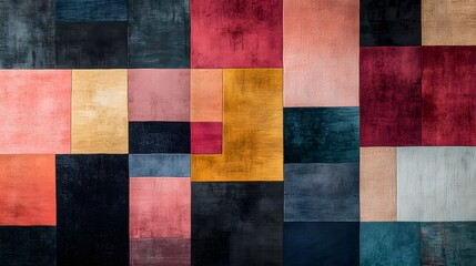 Fototapeta premium Vibrant and Geometric Abstract Mosaic of Colorful Shapes and Patterns