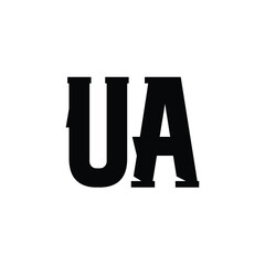 UA monogram logo design letter text name symbol monochrome logotype alphabet character simple logo