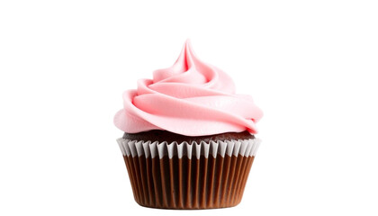 Delicious Pink Iced Chocolate Cupcake Against a Black Background