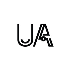 UA monogram logo design letter text name symbol monochrome logotype alphabet character simple logo