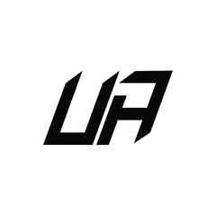 UA monogram logo design letter text name symbol monochrome logotype alphabet character simple logo