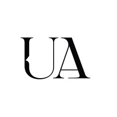 UA monogram logo design letter text name symbol monochrome logotype alphabet character simple logo