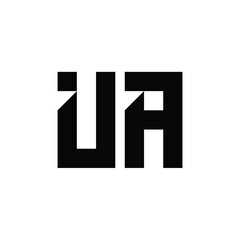 UA monogram logo design letter text name symbol monochrome logotype alphabet character simple logo