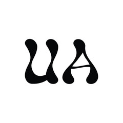 UA monogram logo design letter text name symbol monochrome logotype alphabet character simple logo