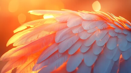Obraz premium Vibrant Colorful Abstract Feather Close up with Intricate Natural Texture and Pattern
