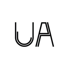 UA monogram logo design letter text name symbol monochrome logotype alphabet character simple logo