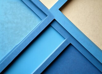 Abstract blue and beige geometric shapes