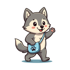Cute wolf Cartoon Vector Icon Illustration Animal Nature Icon Concept Isolated Premium Vector © mdshihabul
