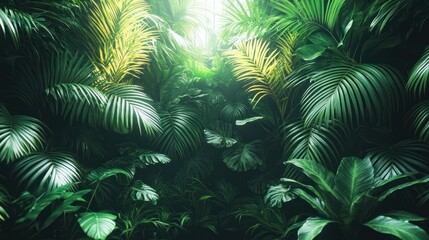 A lush green forest scene, showcasing a variety of trees and plants --chaos 50 --ar 16:9 --stylize 750 --v 6.1 Job ID: 132bca2b-8471-47d0-8352-669e79213f44