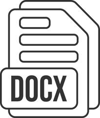 DOCX File Format Icon Black Outline