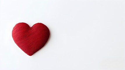 Obraz premium Red Heart Shape Decoration on a White Background Minimalist Style