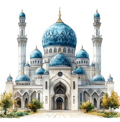 Fototapeta premium Water colour mosque illustration