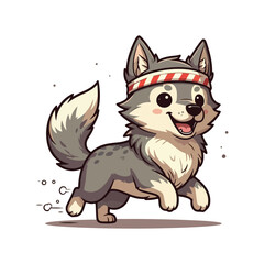Cute wolf Cartoon Vector Icon Illustration Animal Nature Icon Concept Isolated Premium Vector