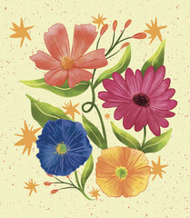 hand-drawn abstract floral background