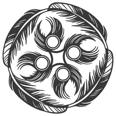 A circular feather shapes of mandala vector design and illustration