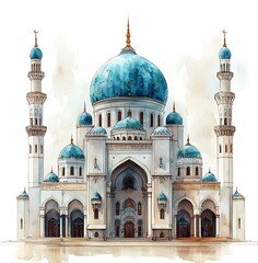 Obraz premium Water colour mosque illustration