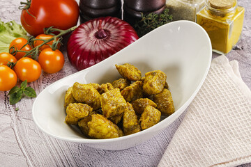 Indian cuisine curry chicken fillet
