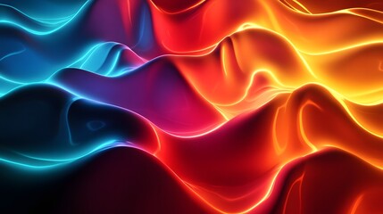 Obraz premium Vibrant Flowing Abstract Art with Dynamic Waves of Colorful Liquid Patterns