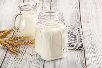 Organic milk in the glass