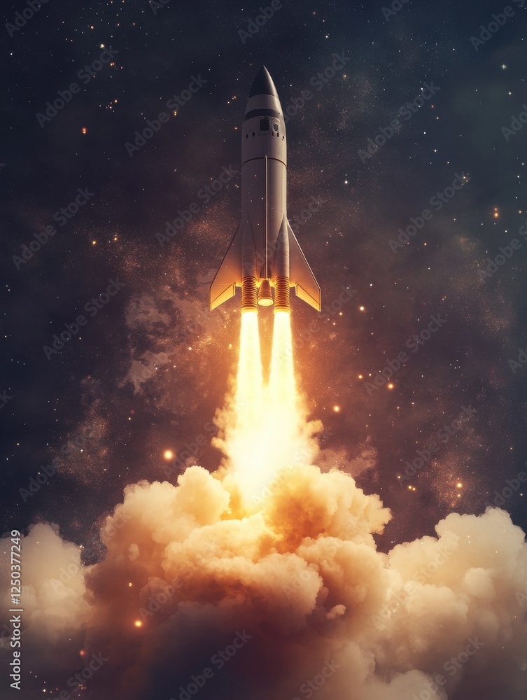 Poster landing page for a website to launch the company on the internet. successful startup business concep