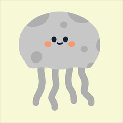 a gray jellyfish design vector