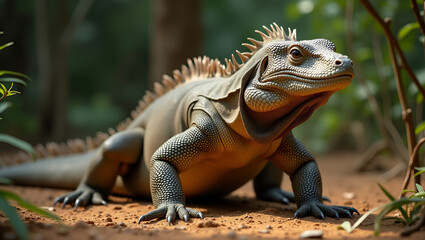 Fototapeta premium Komodo Dragon: The World's Largest and Most Ferocious Lizard