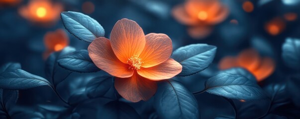 Obraz premium Enchanted Bloom: A Serene Night Garden