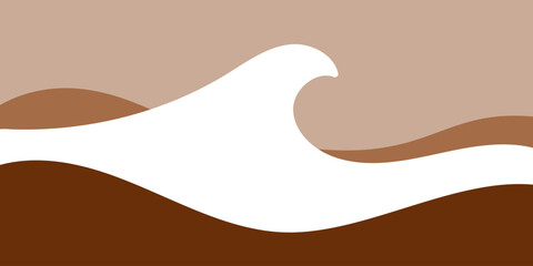 chocolate and milk splash, melted choco brown and milkshake simple shape, cocoa milk waves, dark chocolate milk splashes for advertising dairy cacao products