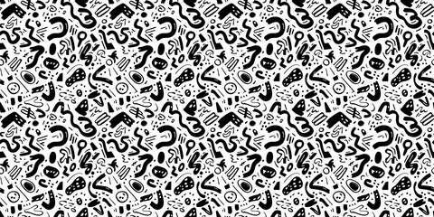 Cartoon hand-drawn doodles on the subject of summer holidays theme seamless pattern