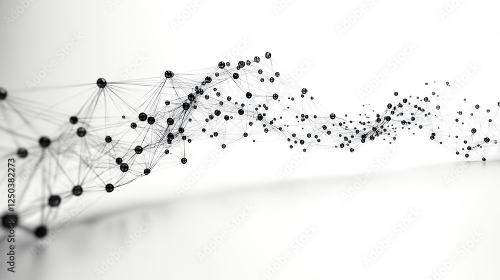 Poster abstract network connection digital nodes modern technology background design graphic mesh data flow