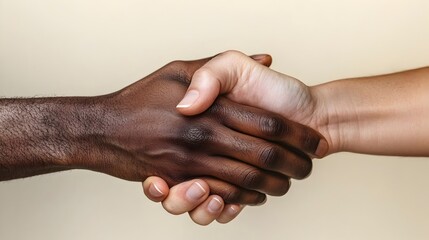 Fototapeta premium Diverse Hands Shaking to Symbolize Unity and Cooperation