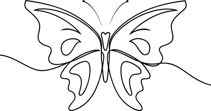 recommend clip art: Elegant SingleLine Butterfly Drawing, Nature Art, Minimalist Design