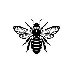 bee silhouette logo vector line art logo design