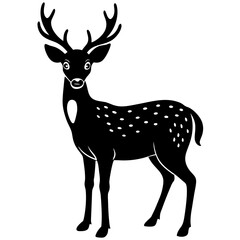  Deer standing gracefully silhouette vector illustration 