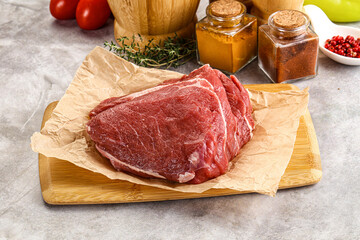 Raw beef piece for cooking