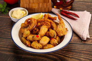Fritto misto - deep fried seafood mix