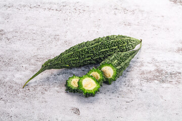 Natural raw ripe green bitter melon