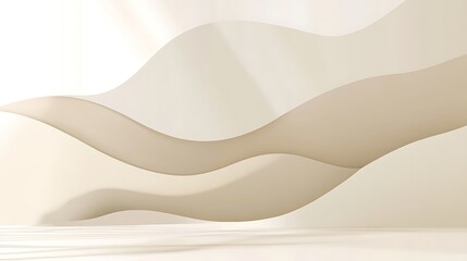 Abstract Cream and Beige Wave Design Background