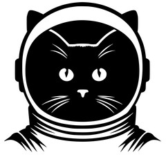 Cat astronaut silhouette