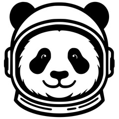 Panda astronaut silhouette
