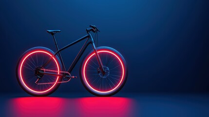 Fototapeta premium Modern Bicycle with Neon Lights and Futuristic Design