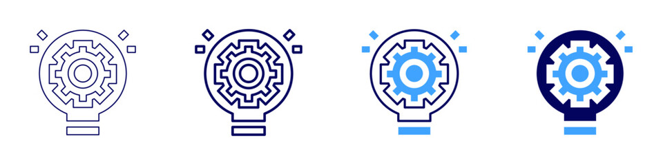 Innovation adoption frameworks icon in 4 different styles. Thin Line, Line, Bold Line, Duotone. Duotone style. Editable stroke