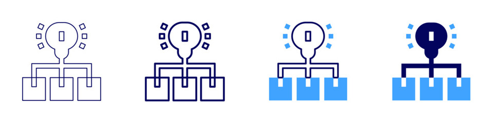 Innovation alignment icon in 4 different styles. Thin Line, Line, Bold Line, Duotone. Duotone style. Editable stroke