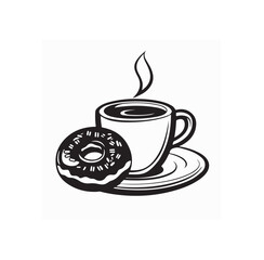Coffee Donut Image vector. Coffee Donut Stock Illustrations on white background.